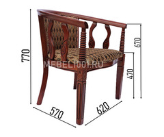 Чайная группа В-5. Деревянное чайное кресло с подлокотниками и круглый столик | dobob.org - 2
