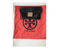 Клатч tory burch черный кожа сумка женская аксессуар оригинал кожаная бренд | dobob.org - 1