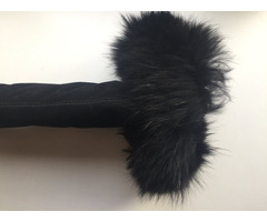Ботфорты сапоги новые ferre италия 39 размер черные замша мех енот на потформе 2 см каблук 11 см | dobob.org - 4