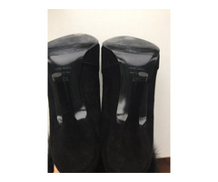 Сапоги чулки новые casadei италия 39 размер черные замша стретч обувь женская мех лиса двойной внутр | dobob.org - 3