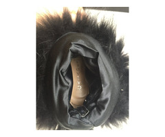 Сапоги чулки новые casadei италия 39 размер черные замша стретч обувь женская мех лиса двойной внутр | dobob.org - 4