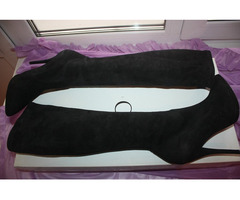 Сапоги чулки новые casadei италия 39 размер черные замша внутри кожа стрейтч платформа 1 см каблук ш | dobob.org - 8