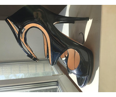 Босоножки туфли casadei италия 39 размер черные лак кожа платформа 1 см каблук шпилька 11 см одевали | dobob.org - 2
