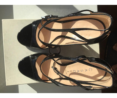 Босоножки туфли casadei италия 39 размер черные лак кожа платформа 1 см каблук шпилька 11 см одевали | dobob.org - 3