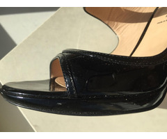 Босоножки туфли casadei италия 39 размер черные лак кожа платформа 1 см каблук шпилька 11 см одевали | dobob.org - 6