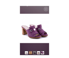 Сабо loriblu италия 39 размер кожа сиреневые фиолетовые каблук 8 см босоножки обувь женская лето | dobob.org - 1