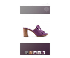 Сабо loriblu италия 39 размер кожа сиреневые фиолетовые каблук 8 см босоножки обувь женская лето | dobob.org - 2