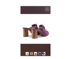 Сабо loriblu италия 39 размер кожа сиреневые фиолетовые каблук 8 см босоножки обувь женская лето | dobob.org - 3