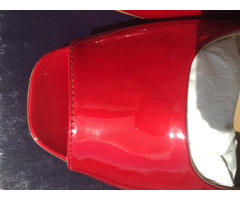 Балетки новые lesilla италия 39 размер красные лак кожа лаковая кожа кожаные мыс открыт вырез туфли | dobob.org - 5