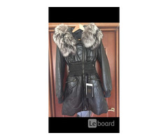 Пуховик куртка новая fashion furs италия 44 46 s m кожа черный мех чернобурка капюшон женский плащ п | dobob.org - 1