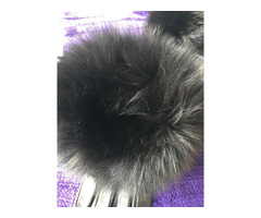 Перчатки новые versace италия кожа черные мех лиса песец двойной размер 7 7,5 44 46 s m | dobob.org - 8