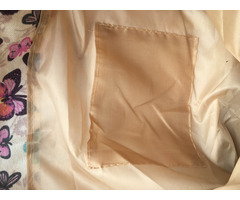 Сумка новая женская пляжная большая текстиль тканевая рисунок бабочки бежевая | dobob.org - 6