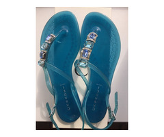 Сланцы сандалии новые casadei италия 39 размер голубые силикон стразы сваровски кристаллы swarovski | dobob.org - 1