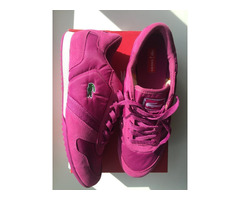 Кроссовки кеды новые lacoste 39 размер замша текстиль цвет розовый фукси подошва легкая обувь женска | dobob.org - 1