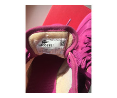 Кроссовки кеды новые lacoste 39 размер замша текстиль цвет розовый фукси подошва легкая обувь женска | dobob.org - 4