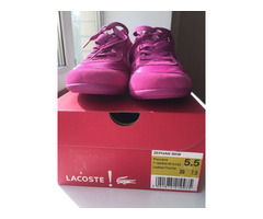 Кроссовки кеды новые lacoste 39 размер замша текстиль цвет розовый фукси подошва легкая обувь женска | dobob.org - 5