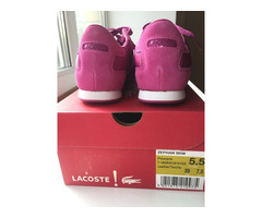 Кроссовки кеды новые lacoste 39 размер замша текстиль цвет розовый фукси подошва легкая обувь женска | dobob.org - 6