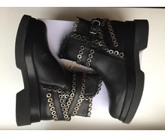 Ботинки новые lestrosa италия кожа 39 черные внутри кожаные осень весна демисезонные обувь женская | dobob.org - 1