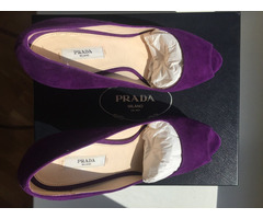 Туфли новые prada италия 39 размер замша сиреневые фиолетовые платформа 2 см каблук шпилька 11 см вн | dobob.org - 3