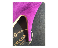 Туфли новые prada италия 39 размер замша сиреневые фиолетовые платформа 2 см каблук шпилька 11 см вн | dobob.org - 7