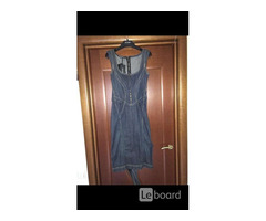 Платье новое dolce gabbana италия s 42 44 джинсовый сарафан корсетный синий миди длина стретч тянетс | dobob.org - 1