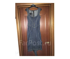 Платье новое dolce gabbana италия s 42 44 джинсовый сарафан корсетный синий миди длина стретч тянетс | dobob.org - 2