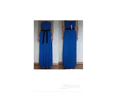 Платье сарафан длинное новое northland италия 46 48 m l размер синее ткань вискоза натуральная мягка | dobob.org - 1