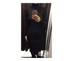 Платье новое чёрное м 46 вязаное футляр по фигуре миди шерсть разные цвета лапша чулок женское тепло | dobob.org - 2