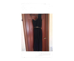 Платье сарафан длинный 46 48 m/l черный вискоза нейлон пояс золото кожзам вечернее новое нарядное | dobob.org - 1