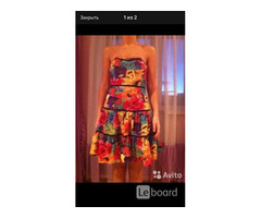 Сарафан anna sui м 46 44 клёш разноцветный платье вискоза вечерний корсетный нарядный на выпускной | dobob.org - 2