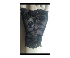 Перчатки митенки кружева чёрные стретч гипюр без пальцев женские аксессуары мода стиль размер 42 44 | dobob.org - 6