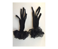 Перчатки новые женские черные сетка кружева стретч 42 44 46 м s аксессуары мягкие вечерние оборки ри | dobob.org - 6