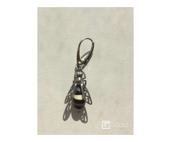 Серьги пчела бижутерия украшение металл под золото камни натуральные сережки женские мода стиль топ | dobob.org - 4