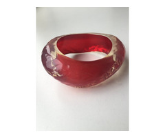 Браслет новый miss sixty красный прозрачный пластик широкий круглый бижутерия вишневый размер средни | dobob.org - 3