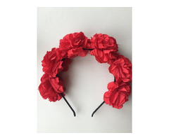 Ободок на волосы в стиле dolce&gabbana красный цветы розы украшение бижутерия аксессуары | dobob.org - 1