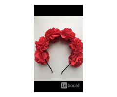 Ободок на волосы в стиле dolce&gabbana красный цветы розы украшение бижутерия аксессуары | dobob.org - 6