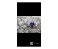 Кольцо новое серебро 19 размер камень аметист фиолетовый сиреневый камни сваровски swarovski кристал | dobob.org - 2