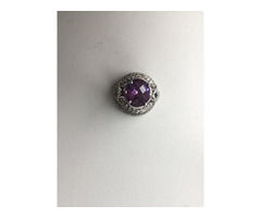 Кольцо новое серебро 19 размер камень аметист фиолетовый сиреневый камни сваровски swarovski кристал | dobob.org - 6