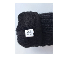 Перчатки новые 44 46 черные теплые верх съемный вязаные аксессуары начес митенки женские зимние | dobob.org - 6